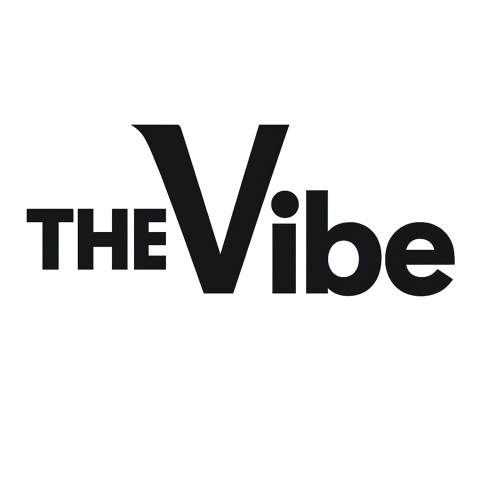 The image shows the text "THE Vibe" in large black letters on a green background.